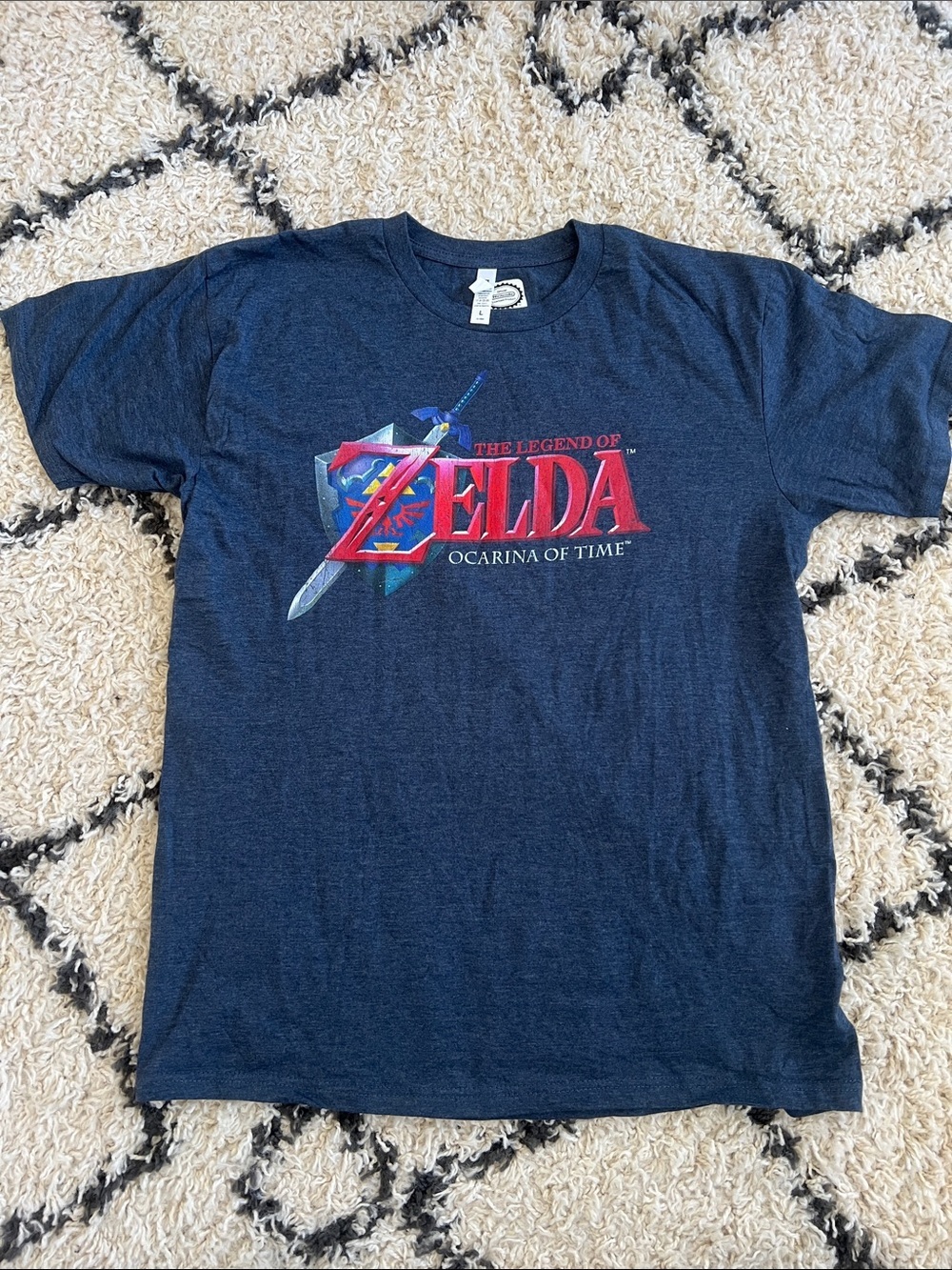 (1) New Nintendo The Legend of Zelda Ocarina of Time Graphic Tee - Navy